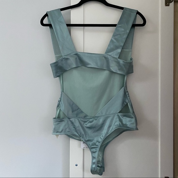 Free People Oh She's Strappy Bodysuit in Seafoam Casino, Size Large, NWT 💕 - Picture 6 of 9